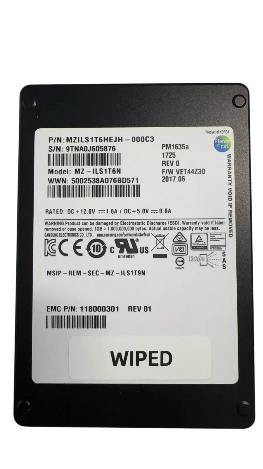 Samsung PM1635a 1.6TB SAS 12Gb/s
