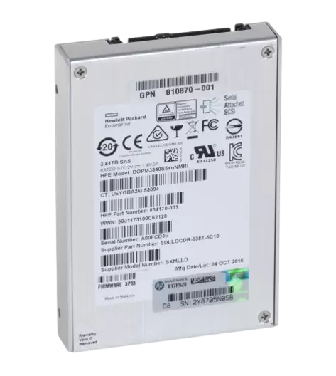HP Sandisk SAS MLC SSD SFF 2.5' 3.84 TB 6 Gbps